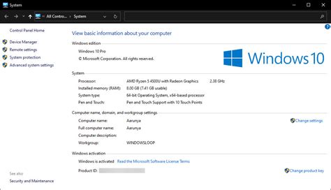 Open System Properties Menu 的图像结果