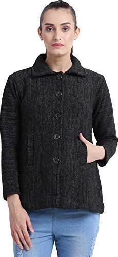 Buy HAUTEMODA Women's Wool Buttoned Cardigan (Ad04Caz11Gy_Grey) (M ...