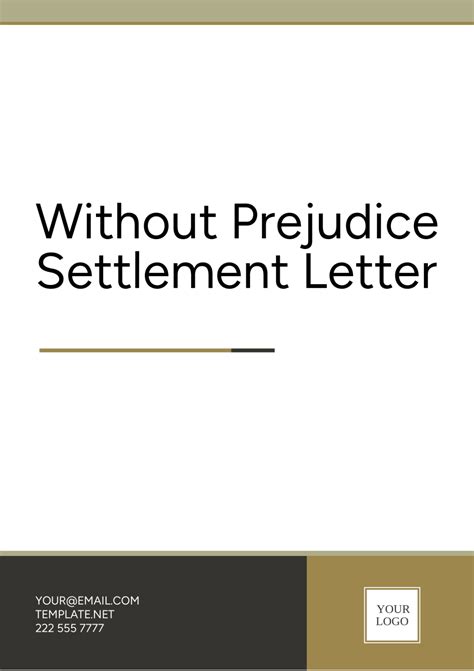 Template Letter Without Prejudice at Paula Silber blog