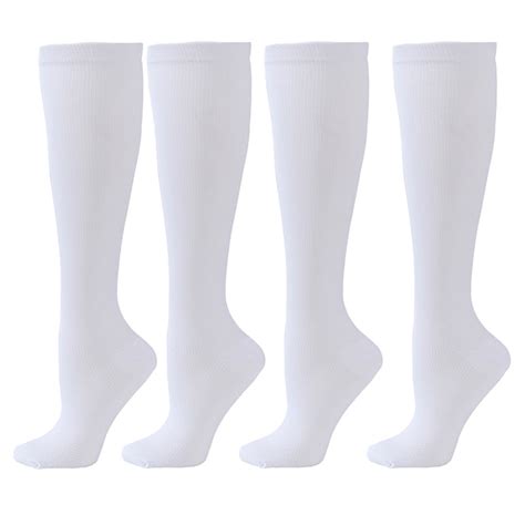 4 Pairs Copper Compression Socks for Women & Men Circulation 15-20 mmHg ...