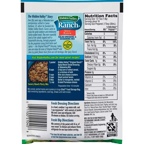 Hidden Valley Spicy Ranch Salad Dressing & Seasoning Mix (Pack of 4 ...