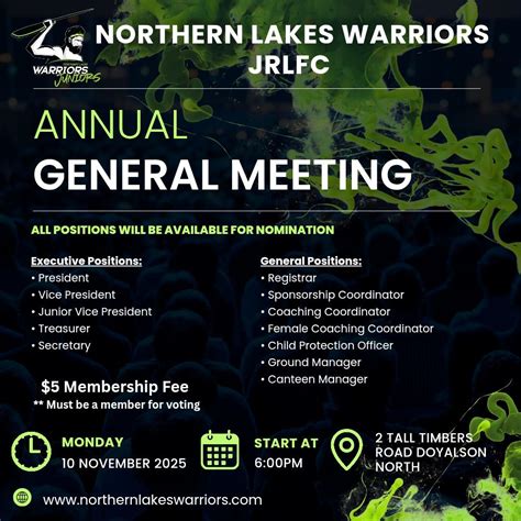 Northern Lakes Warriors JRL AGM, Northern Lakes Rugby League Oval, San ...