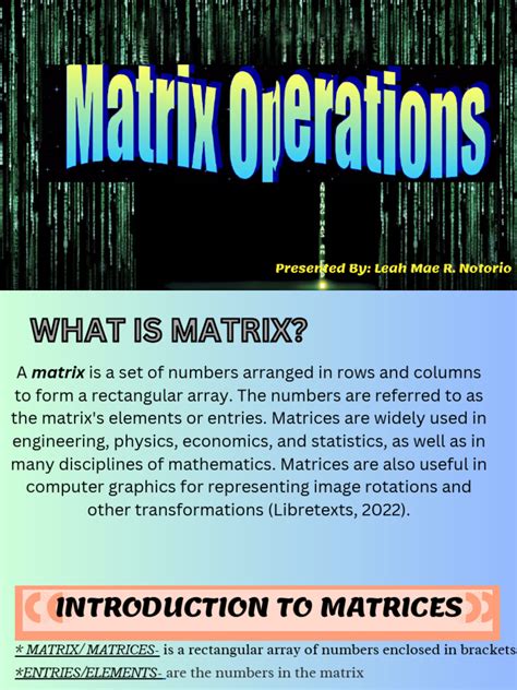 Image result for Matrix Operation Chart