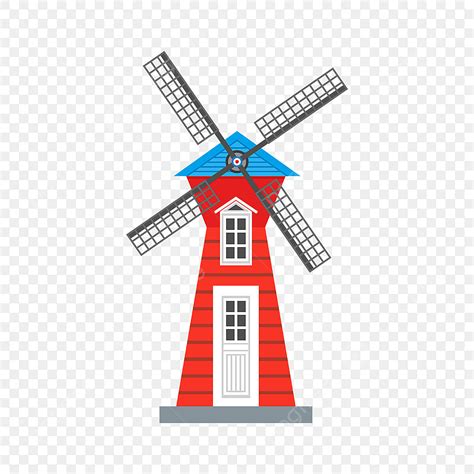 Windmills Vector Design Images, Red Windmill Clip Art, Windmill Clipart ...