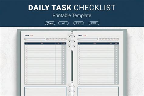 Daily Task Checklist Printable Template