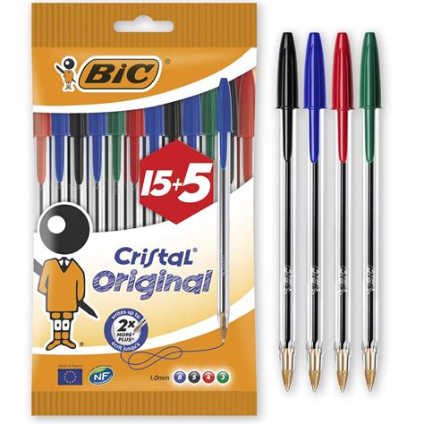 BiC Cristal Original 1.0 mm Ball Pen Pack of 15 + 5 Free : Amazon.in ...
