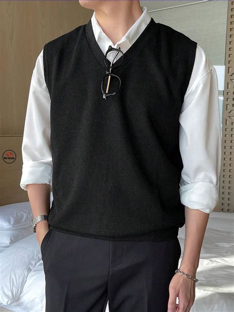DENGSS DAZY Men's V-Neck Sweater Vest - Online Clothing FOR Mens And ...