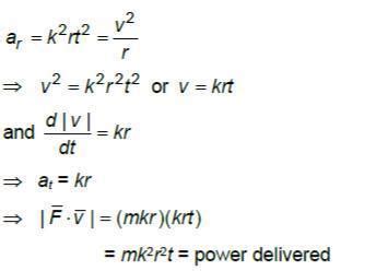 A particle of mass m is moving in a circular path of constant radius r ...