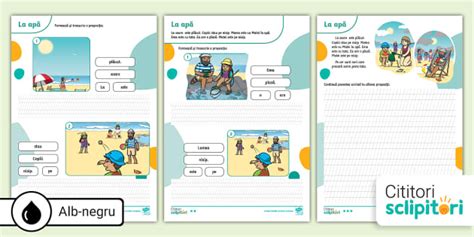 Litera P: La apă – Fișă de citire și de scriere clasa I