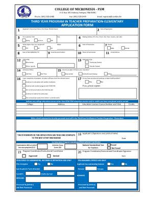 Fillable Online APPLICATION FORM 3 1 4 6 5 8 - COM-FSM Fax Email Print ...