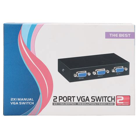 ADNet VGA 2 in 1 Out 2 Port VGA Switch Press Button Two Way VGA Vedio ...