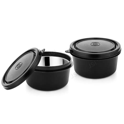 Buy JSI Stainless Steel Microwave Safe Lunch Containers Set of 2 Pcs ...