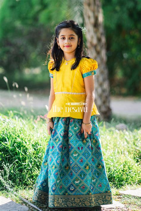 Nesavu Designer Kids Pattu Pavadai | Lehenga | Half Saree | Langa Voni ...
