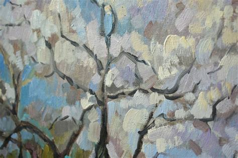 Cherry in blossom, Riga Painting by Vera Bondare | Saatchi Art
