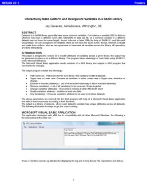 Fillable Online nesug Interactively Make Uniform and Reorganize ...