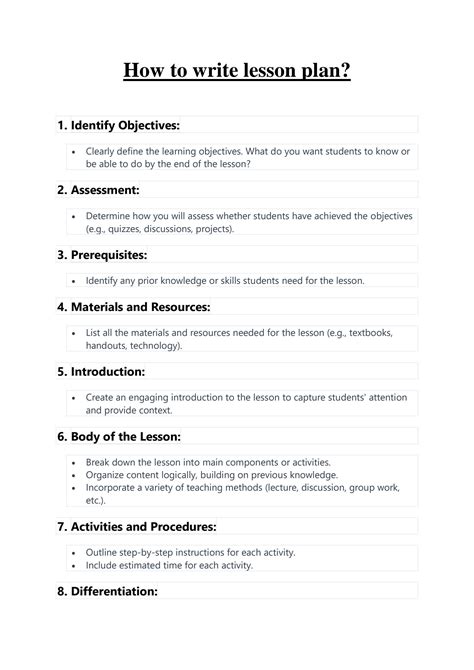 How to Write a Lesson Plan 的图像结果