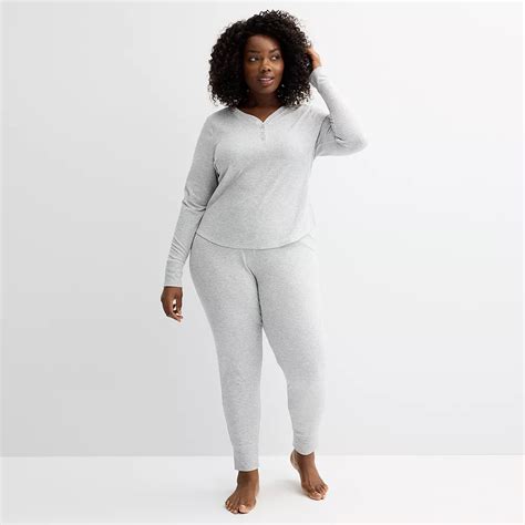 Plus Size Sonoma Goods For Life® Thermal Pajama Top & Pajama Bottoms Set