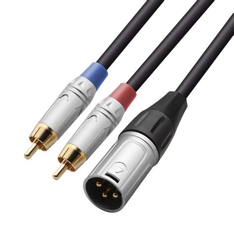 tisino 2 RCA to XLR Male Y Splitter Cable, Unbalanced Dual RCA Male to ...