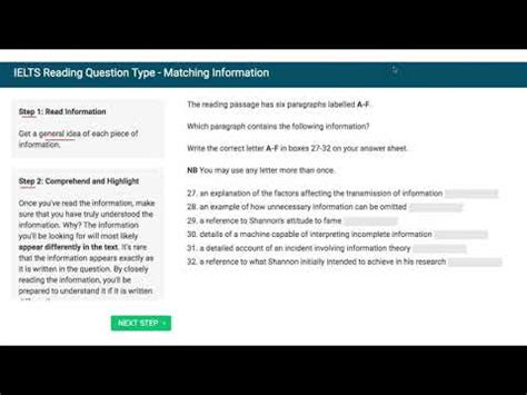 How to answer Matching information type of questions Video Lecture ...