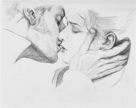 side view kissing drawing