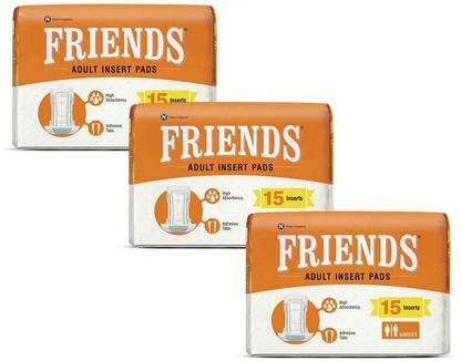FRIENDS Unisex Disposable Adult Insert Pads - Pack of 3 (Each Pack 15 ...