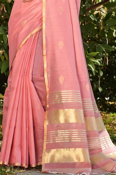 Buy Pink Cotton Saree 24855 Online | Karagiri
