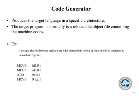 Image result for Code Generator in Compiler Design