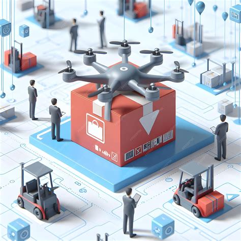3d flat icon for business as drone fleet for warehouse inventory audits ...