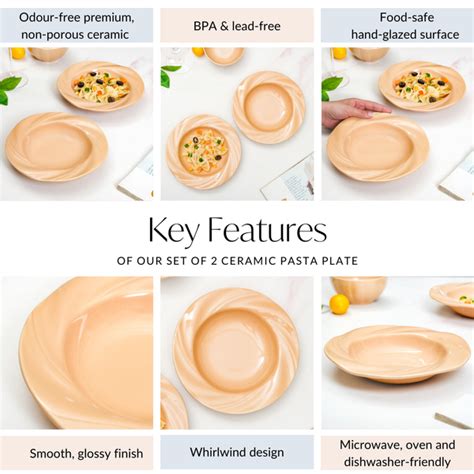 Set Of 2 Ceramic Pasta Plate 8 Inch Online - Premium Pasta Plate | Nestasia