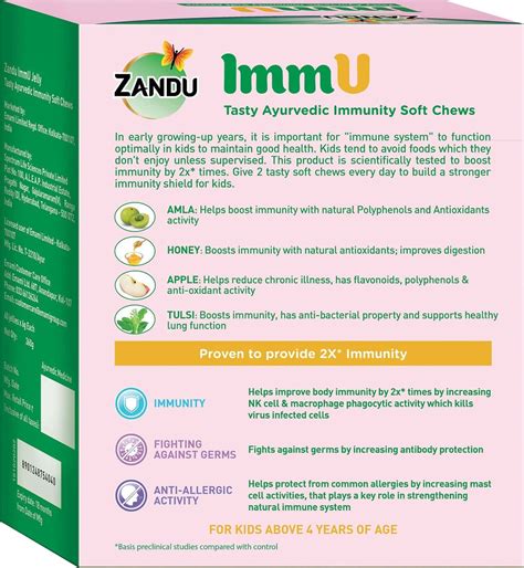 Buy ZANDU IMMU TASTY MANGO IMMUNITY SOFT CHEWS PACKET OF 60 Online ...