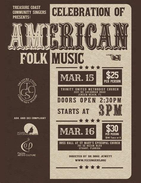 TCCS presents A Celebration of American Folk Music - Saturday, Trinity ...