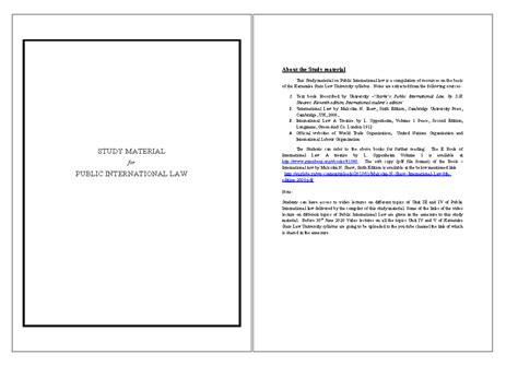 KSLU 2023: Study Material for Public International Law - Studocu
