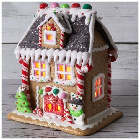 Light Up Gingerbread House With Snowman | Hobby Lobby | 5953559