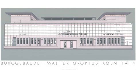Building at Werkbund Exhibition, 1914 by Walter Gropius - 19 X 36 Inch ...