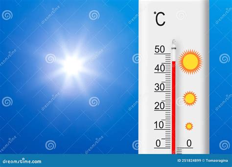 Hot Temperature and Summer Heat. Thermometer Shows Plus 46 Degrees ...