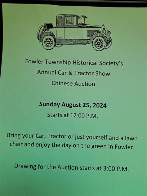Yearly Auction & Car Show, Butts Museum, Fowler, 25 August 2024 ...
