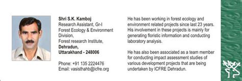 Shri S.K. Kamboj | Wildlife Institute of India, an Autonomous Institute ...