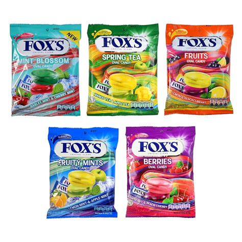 Fox's Crystal Clear Fruits Oval Candy Mix Flavoured 125G X 5 Pouch ...