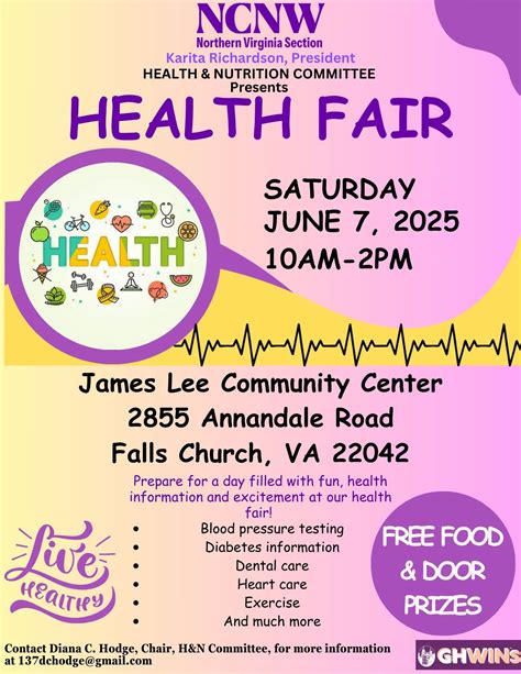 Health Fair hosted by the Health & Nutrition Committee | James Lee ...