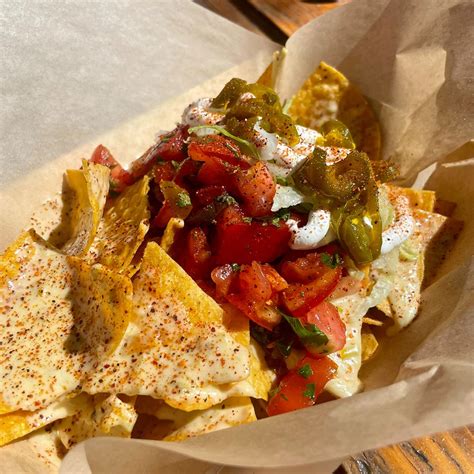 Green Chili Chorizo Queso Nachos at Grand Fir Brewing in Portland, OR ...