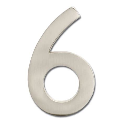 Architectural Mailboxes 5-in Reflective Satin Nickel Number 6 3585SN-6 ...