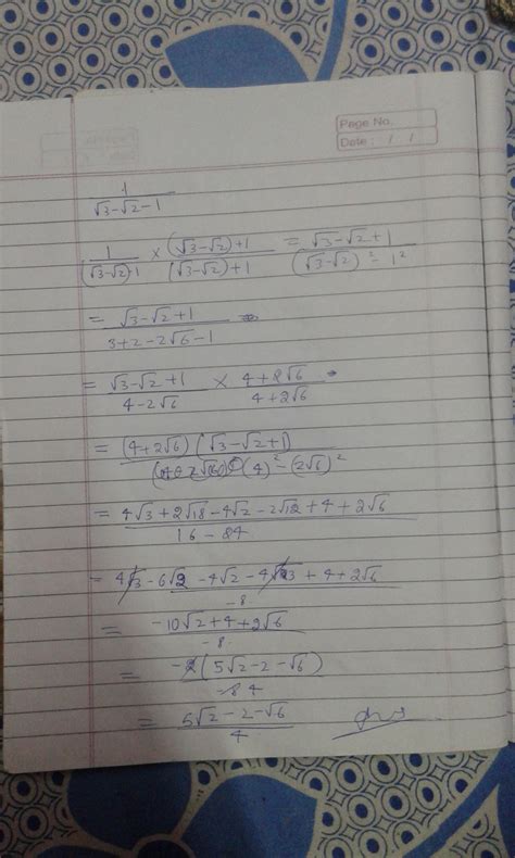 rationalize 1/root 3-root2-1 - Brainly.in