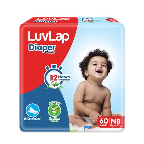 Buy LuvLap Baby Diaper Pants New Born Size (NB), with Aloe Vera Lotion ...