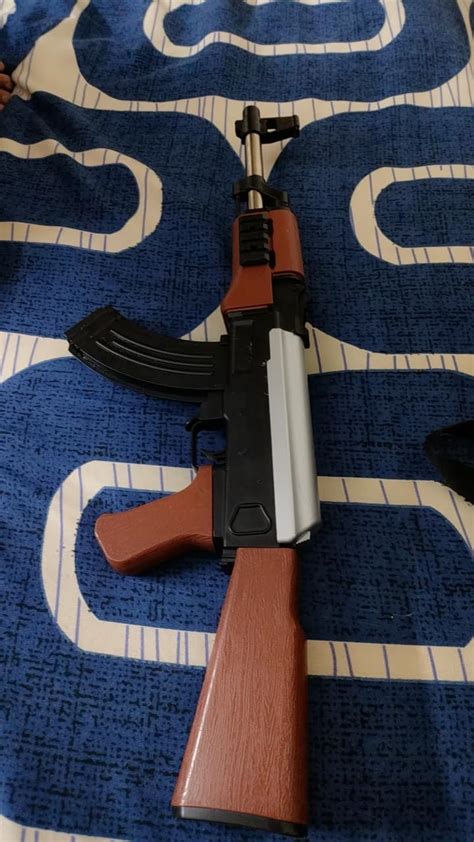 NHR AK47 Toy Gun with Laser Light, 500 Bullets, 24-inch Long Shooting ...