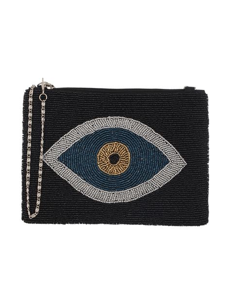 Priyaasi Eyes on You Black & Blue Beaded Pouch Sling Bag