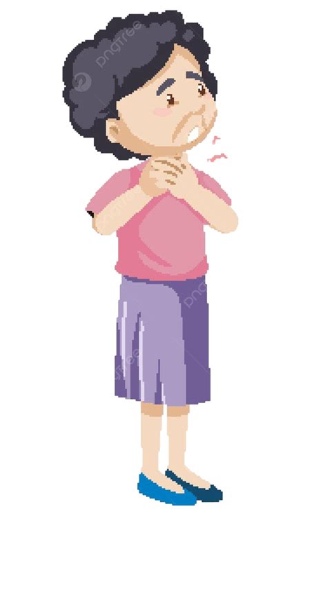 Personaje De Dibujos Animados Con Síntomas De Dolor De Garganta Dolor ...