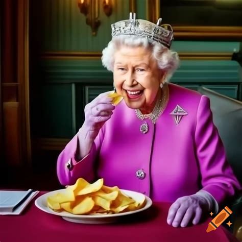 Watercolor painting of queen elizabeth ii enjoying ramen noodles with chopsticks on Craiyon