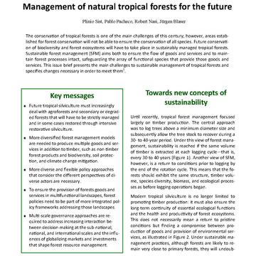 IUFRO - Issue Brief - Management of natural tropical forests for the future