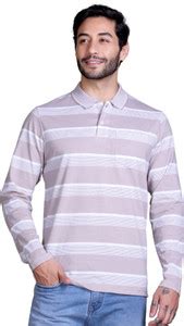 SANE ORIGINALS Striped Men Polo Neck Beige T-Shirt - Buy SANE ORIGINALS ...
