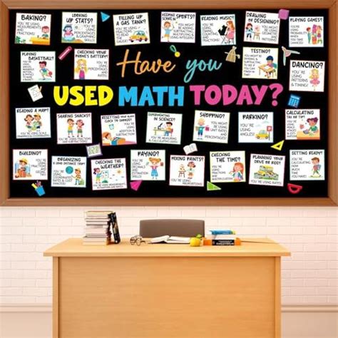 gisgfim Math Bulletin Board Set Everyday Maths Daily Life Paper Cutout ...